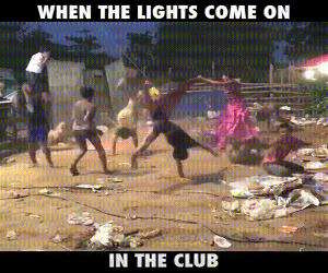 lights on in the club