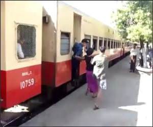 Catching the train in Thailand