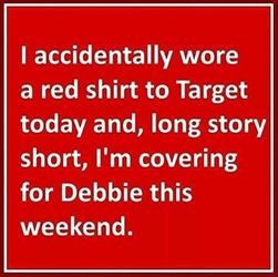 a red shirt