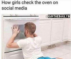 checking the oven