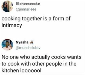 cooking together