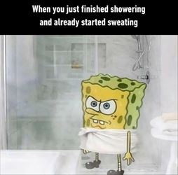 finishing showering