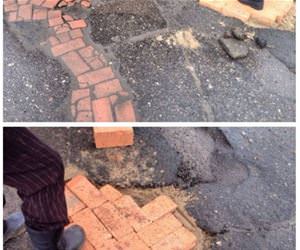 fixing roads in russia funny picture