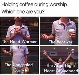 holding coffee