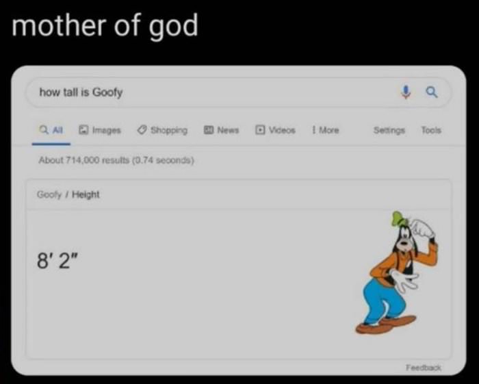 how tall is goofy