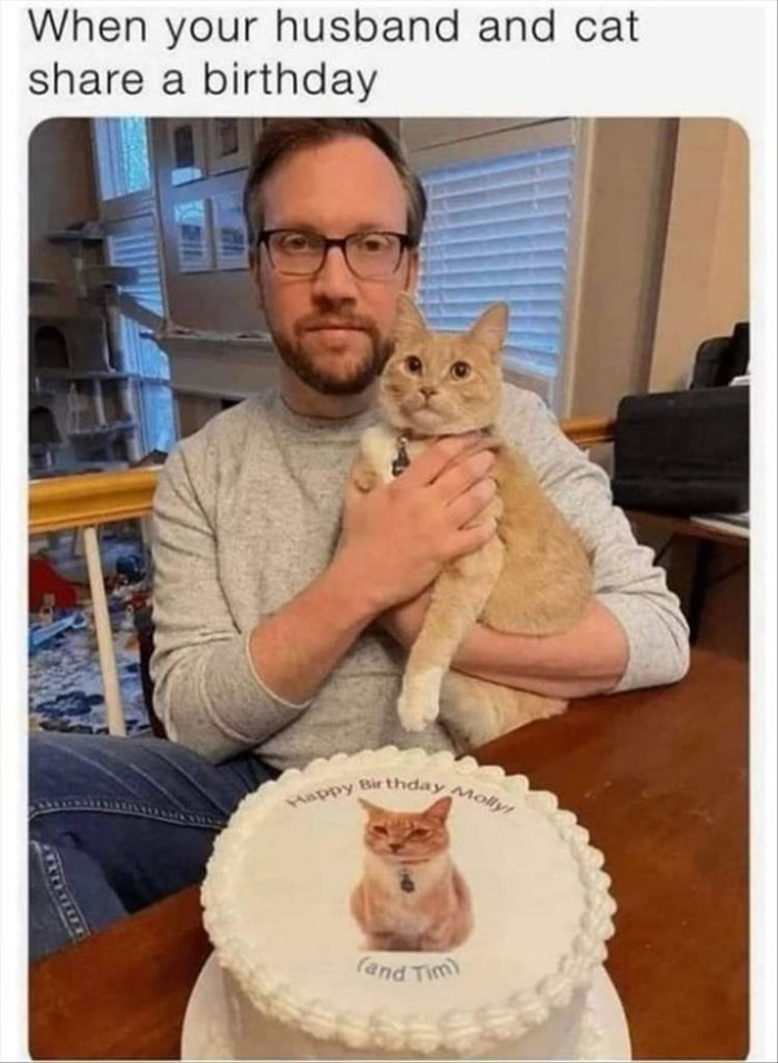 husband and cat