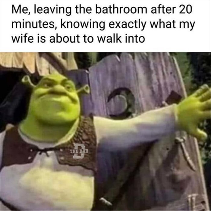 leaving the bathroom