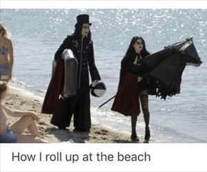 roll up at the beach