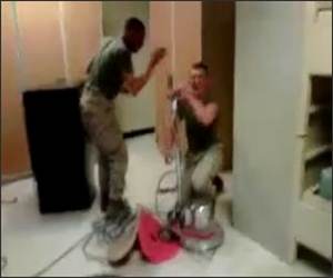 Marine Buffing the Floor Funny Video